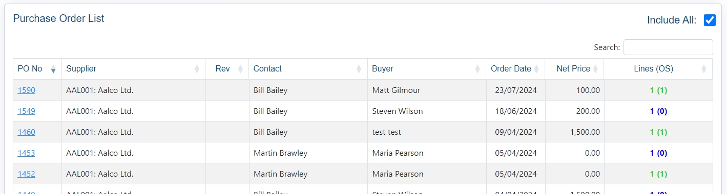 PO - Include All List