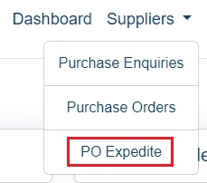 Expedite - Menu option