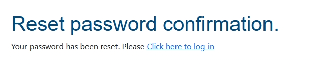 Portal - Password Reset Confirmation