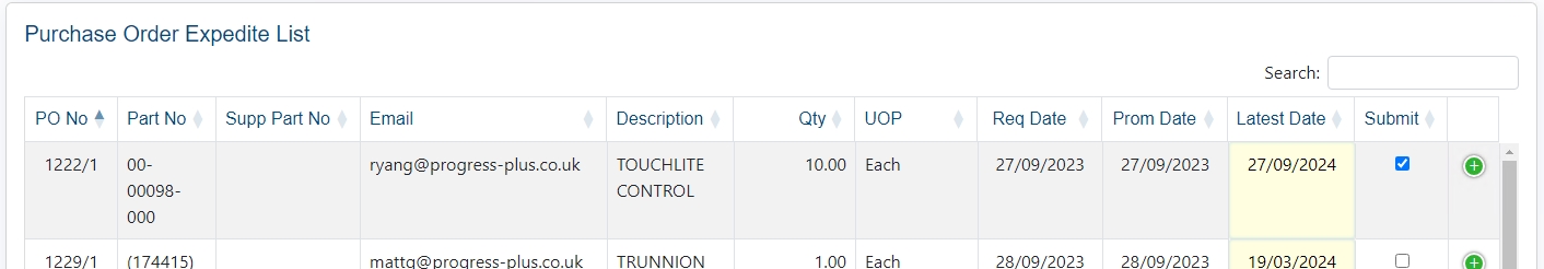 Expedite - Amended PO line