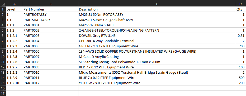 Structured Bom import p1