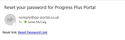 Portal - Password Reset Link