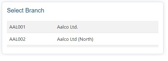 Portal - Branch Select